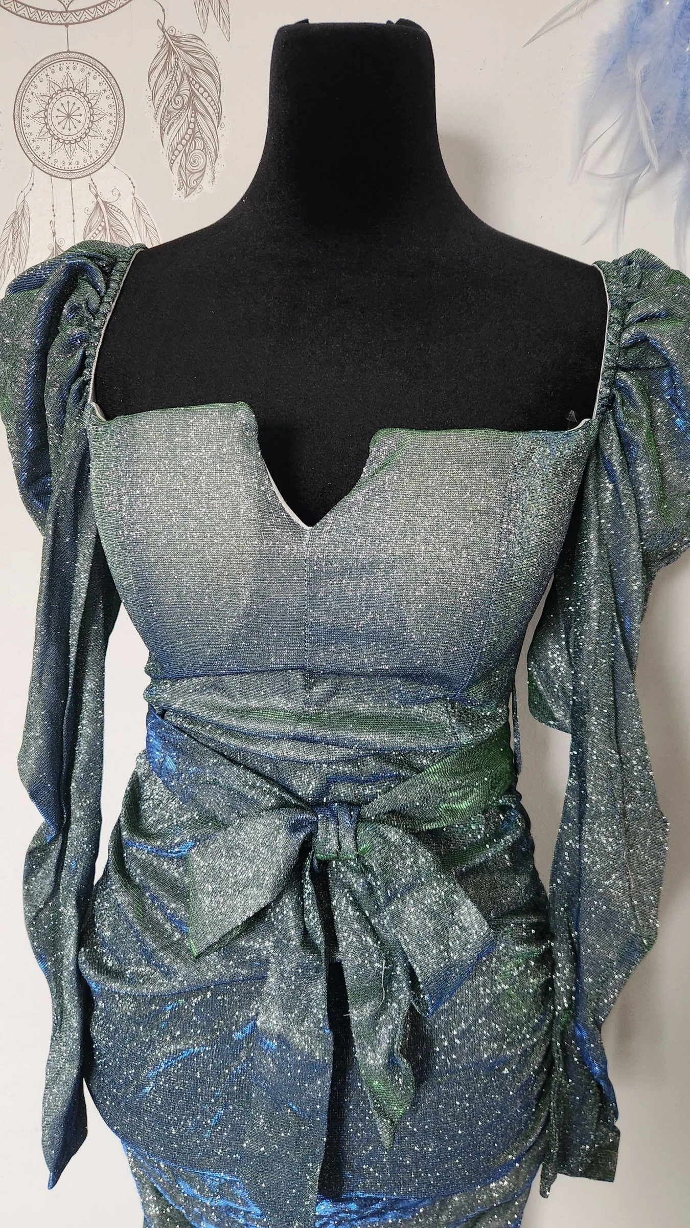 Glinsterende jurk met pailletten V-hals push-up ●Maat M●🌸 – photo 3